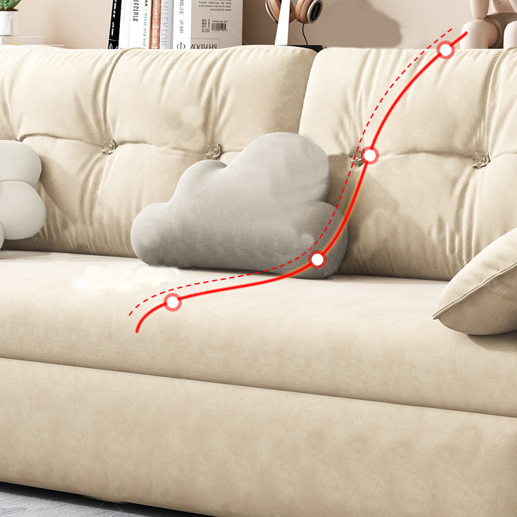 31" Wide Scandinavian Sofa Futon Faux Leather White Sleeper Sofa