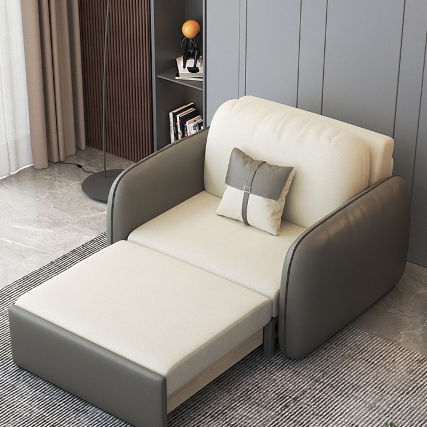 32" Wide Contemporary Sleeper Sofa Futon Faux Leather Sleeper Sofa