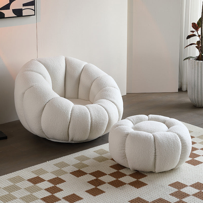 Sewn Pillow Back Papasan Chair Upholstered Sloped Arms with Swivel