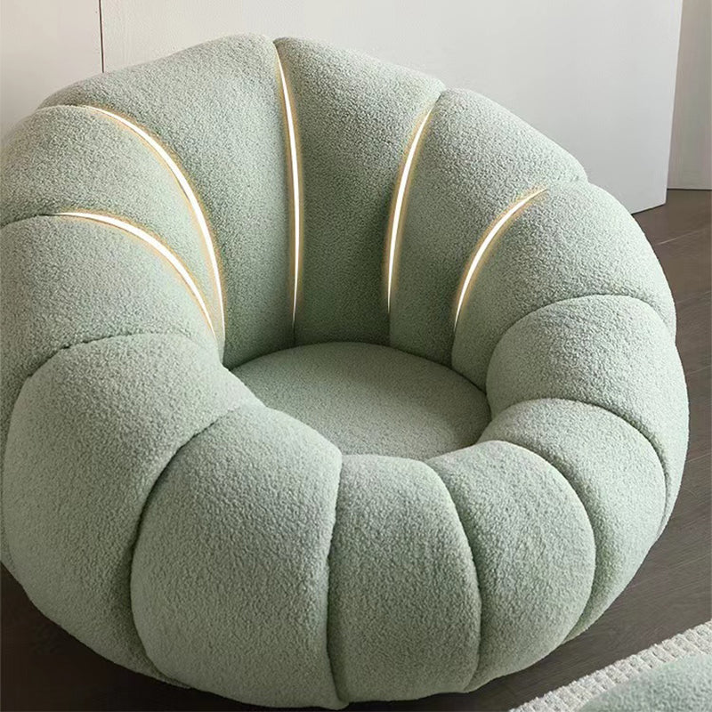 Sewn Pillow Back Papasan Chair Upholstered Sloped Arms with Swivel