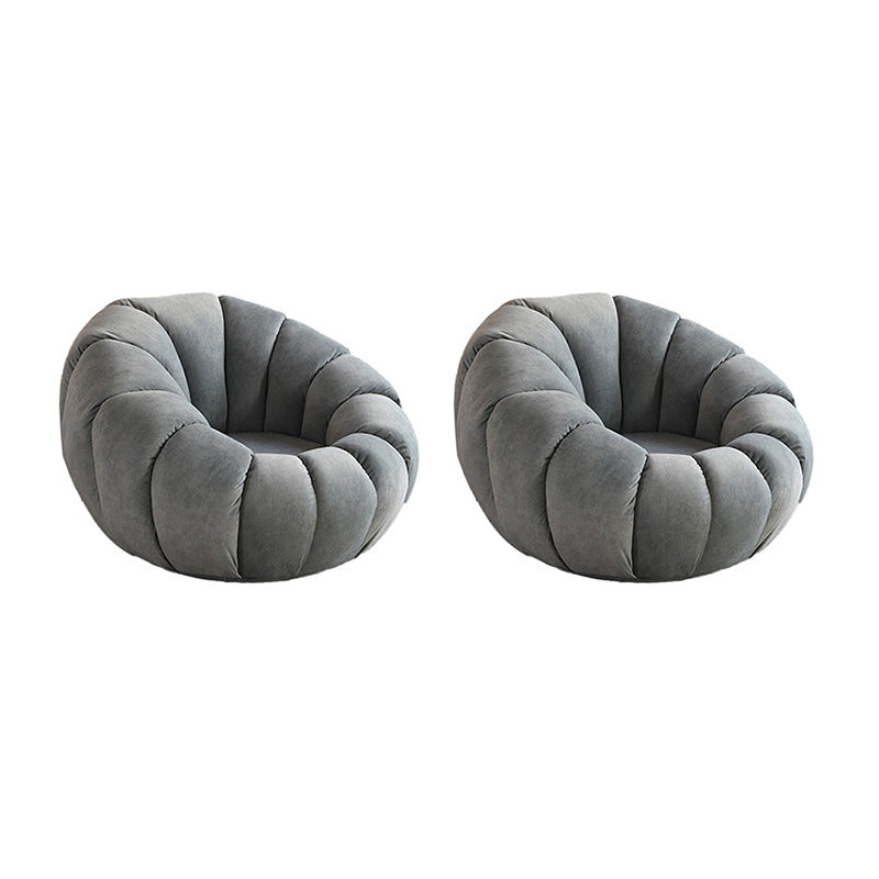 Sewn Pillow Back Papasan Chair Upholstered Sloped Arms with Swivel