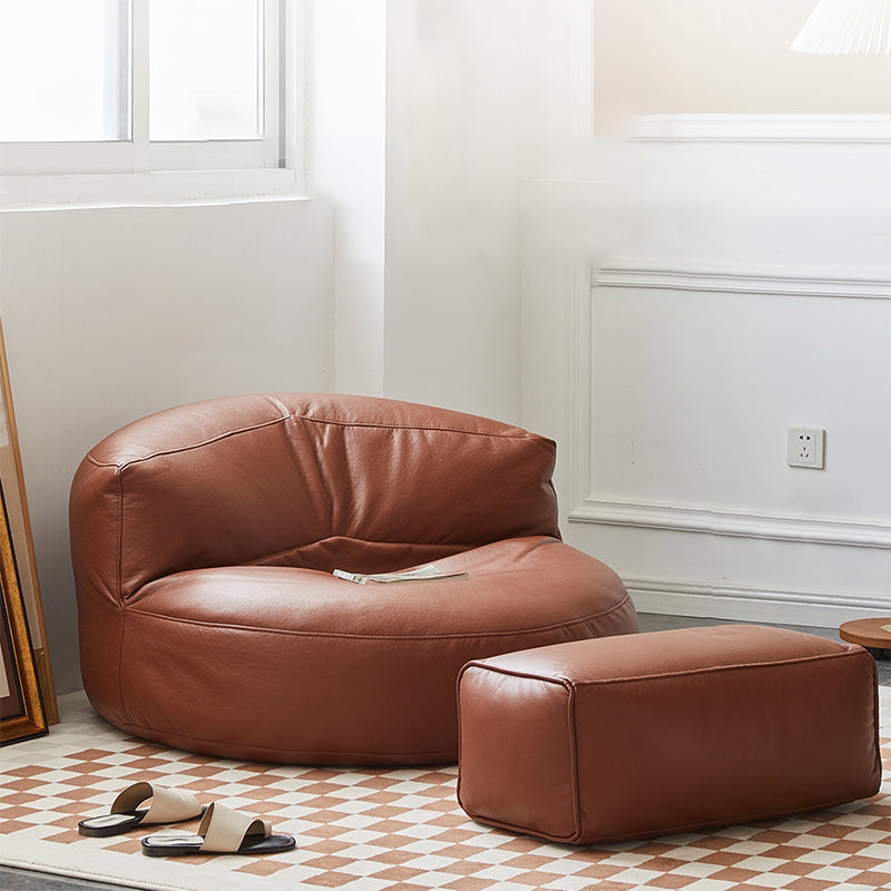 Modern Fixed Back Chair Solid Color Faux Leather Armless Chair