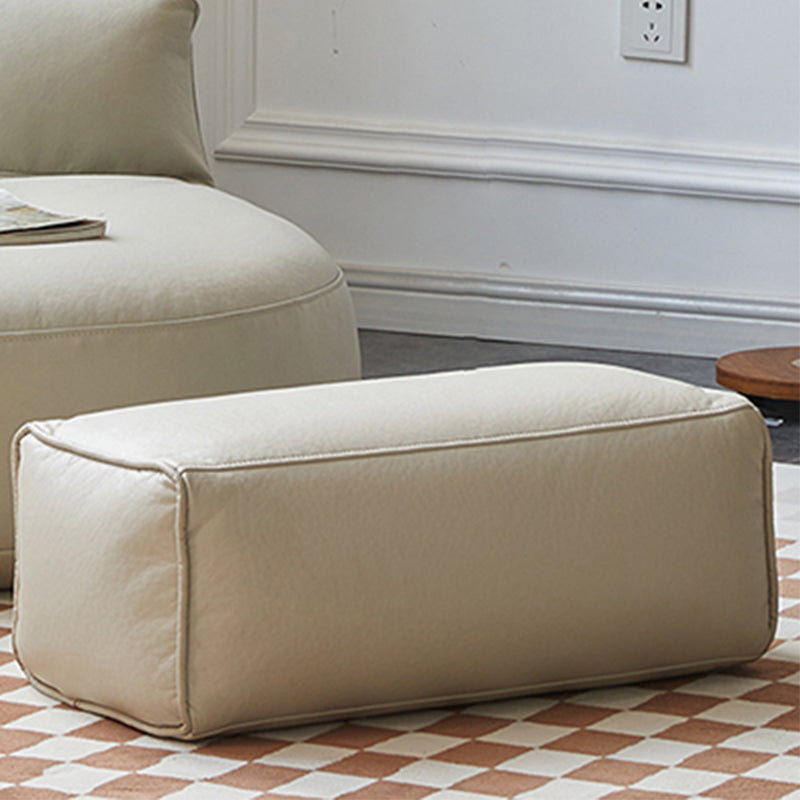 Modern Fixed Back Chair Solid Color Faux Leather Armless Chair