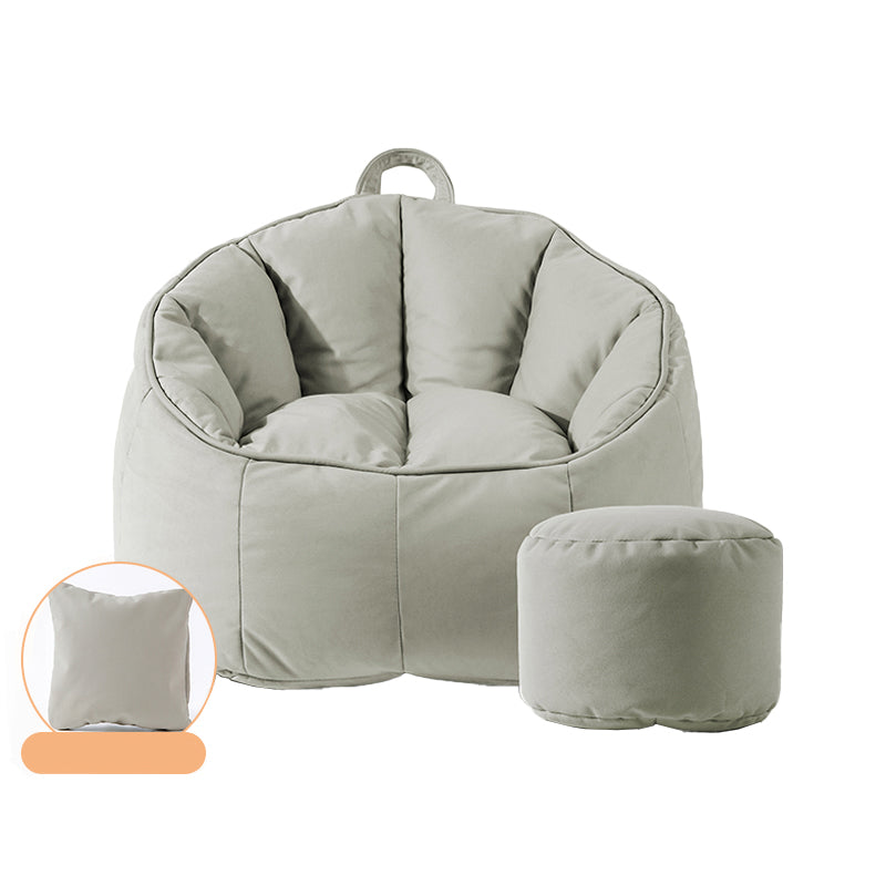 Modern Sewn Pillow Back Chair Faux Leather Sloped Arms Chair