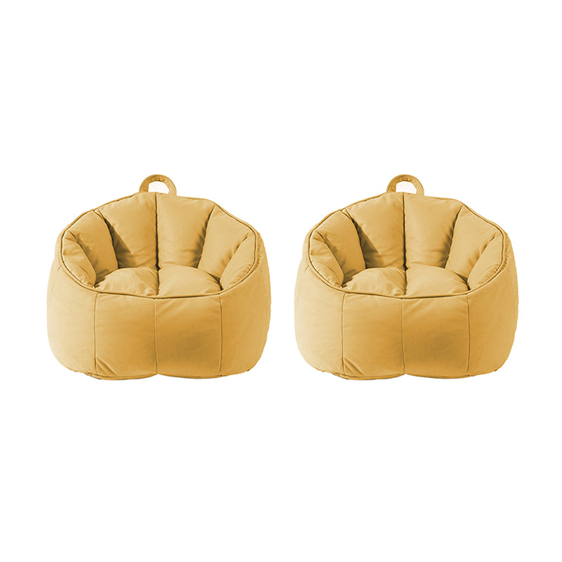 Modern Sewn Pillow Back Chair Faux Leather Sloped Arms Chair