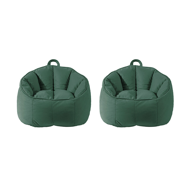 Modern Sewn Pillow Back Chair Faux Leather Sloped Arms Chair