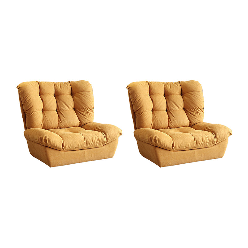 Contemporary Tufted Back Arm Chair Solid Color Armless Chair