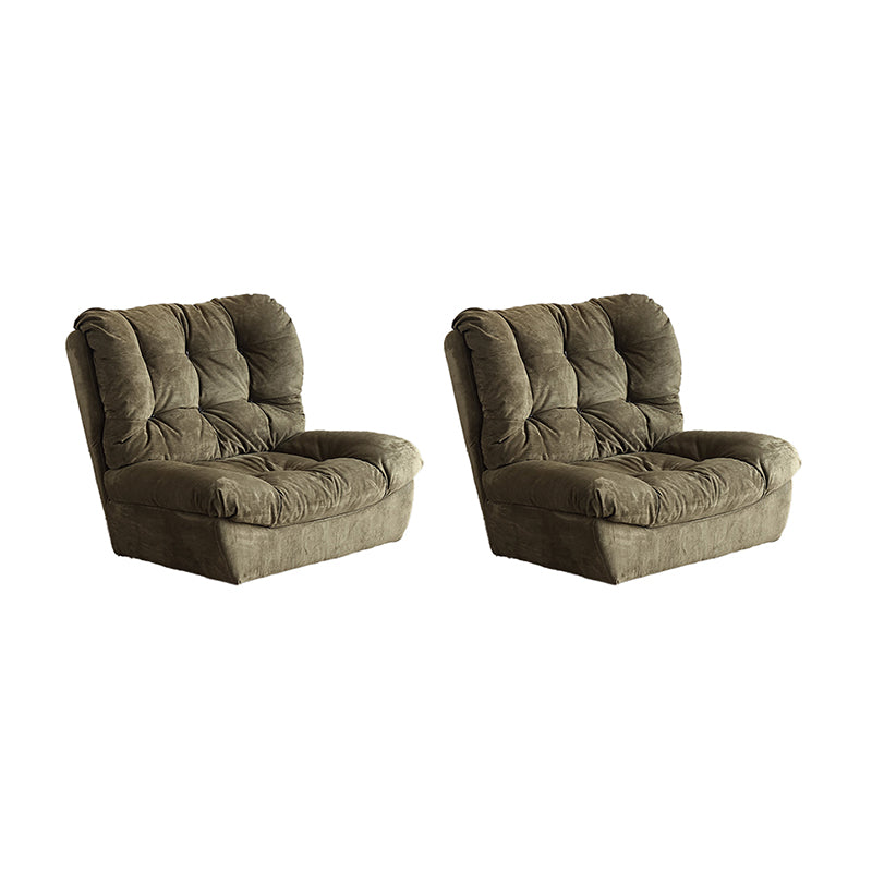 Contemporary Tufted Back Arm Chair Solid Color Armless Chair