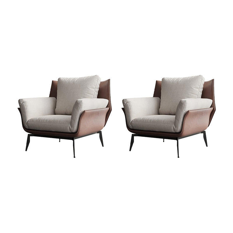 Contemporary 4 Legs Chair Flared Arms Chair with Removable Cushions