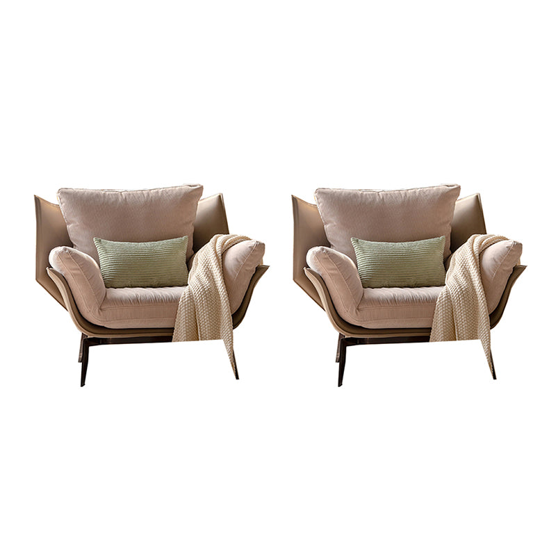 Contemporary 4 Legs Chair Flared Arms Chair with Removable Cushions