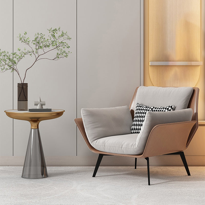 Contemporary 4 Legs Chair Flared Arms Chair with Removable Cushions