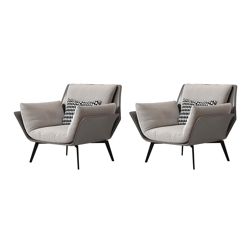 Contemporary 4 Legs Chair Flared Arms Chair with Removable Cushions