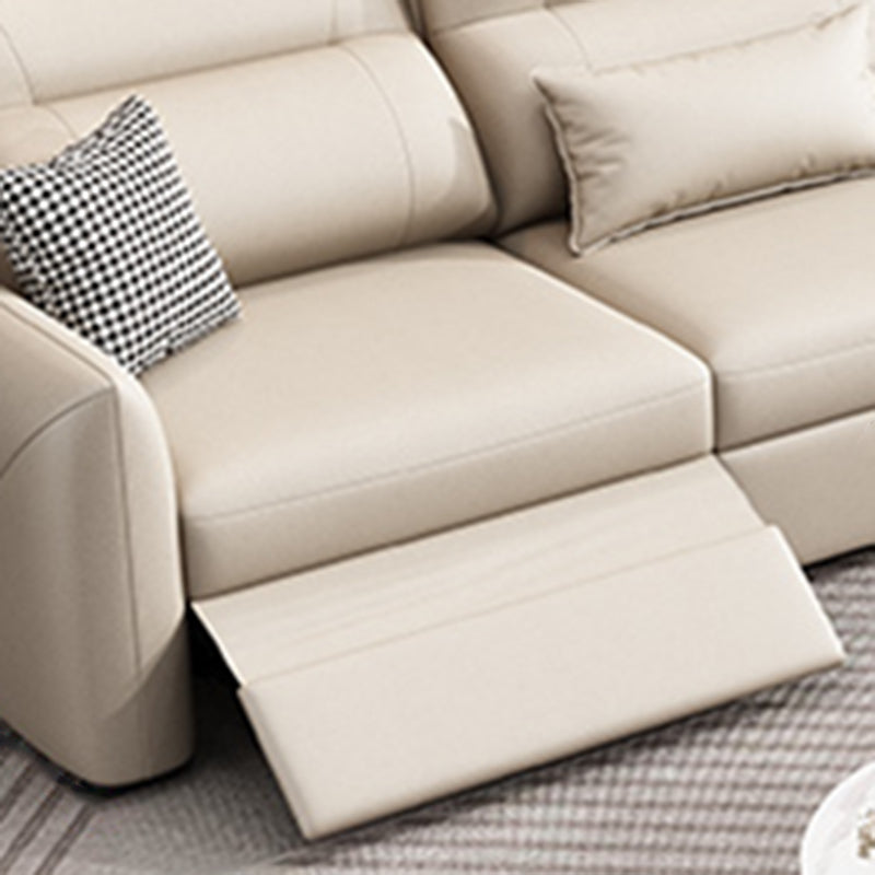 Scandinavian Futon Sofa Bed Square Arms with Storage Cushion Back Leather