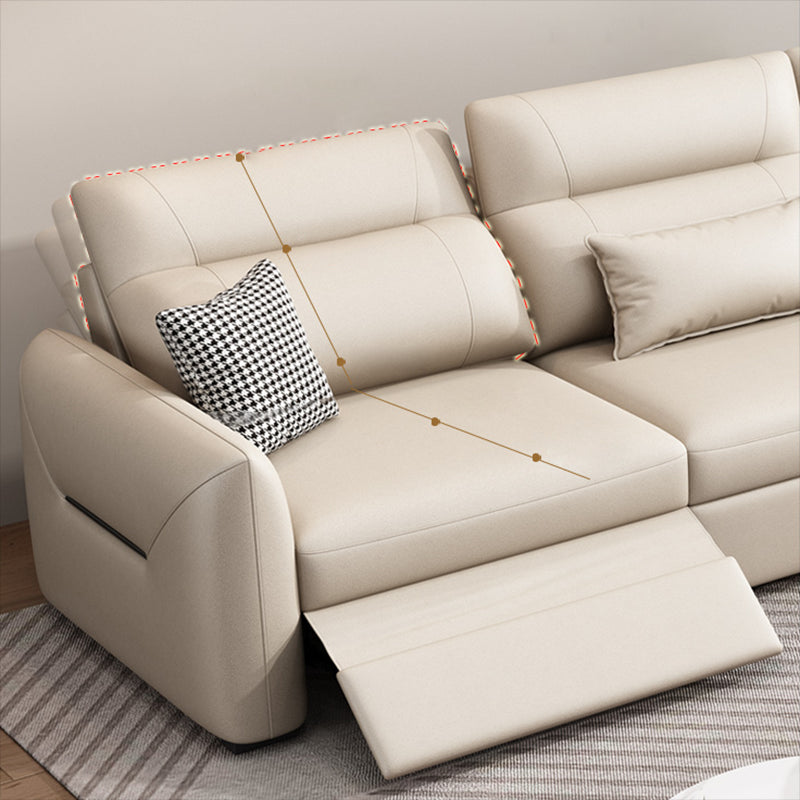 Scandinavian Futon Sofa Bed Square Arms with Storage Cushion Back Leather