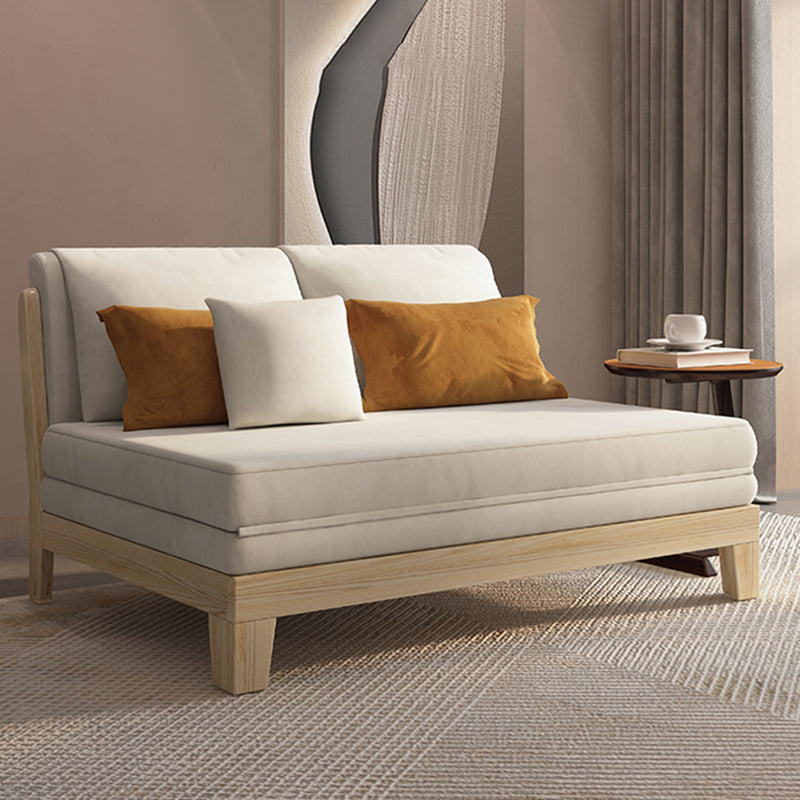 39" Wide Scandinavian Sleeper Sofa Futon White Wood Sleeper Sofa