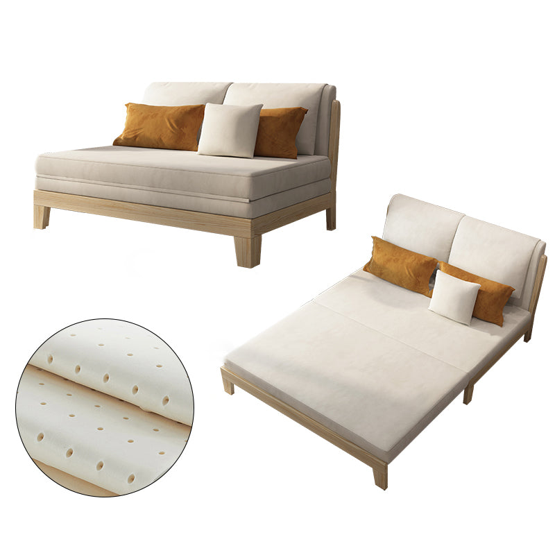 39" Wide Scandinavian Sleeper Sofa Futon White Wood Sleeper Sofa