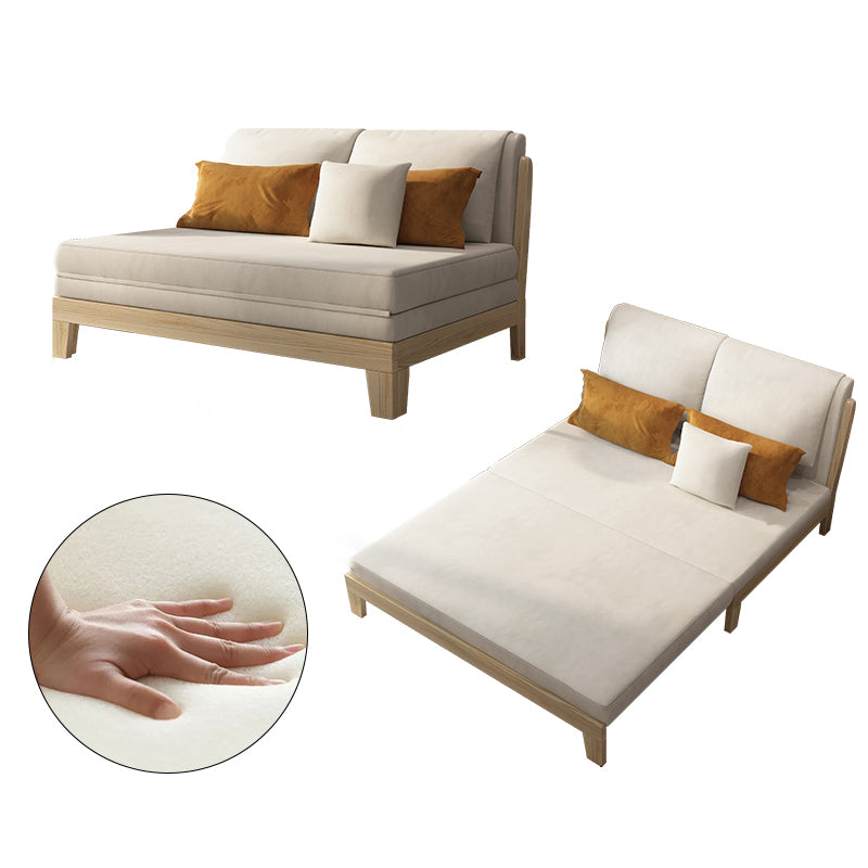39" Wide Scandinavian Sleeper Sofa Futon White Wood Sleeper Sofa