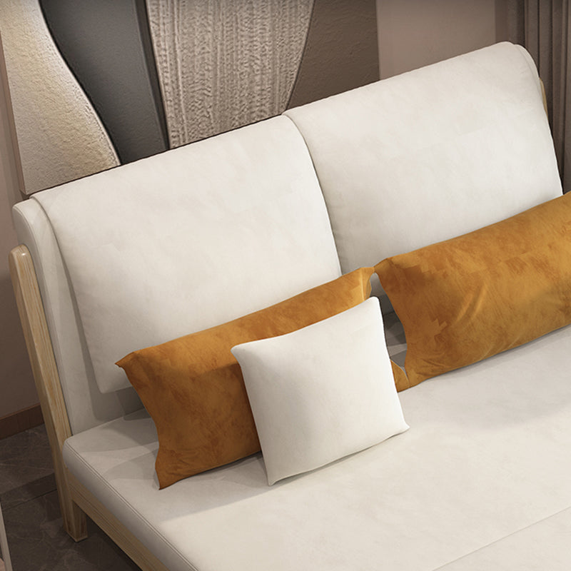 39" Wide Scandinavian Sleeper Sofa Futon White Wood Sleeper Sofa