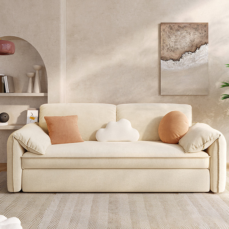 35" Wide Scandinavian Sleeper Sofa Futon Foldable White Sleeper Sofa