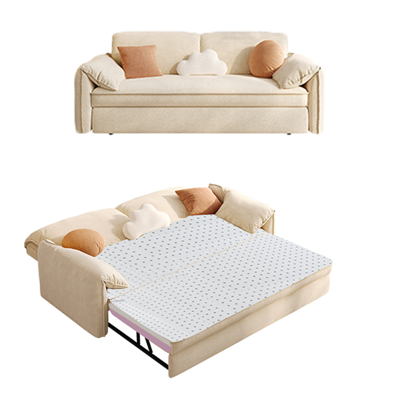 35" Wide Scandinavian Sleeper Sofa Futon Foldable White Sleeper Sofa