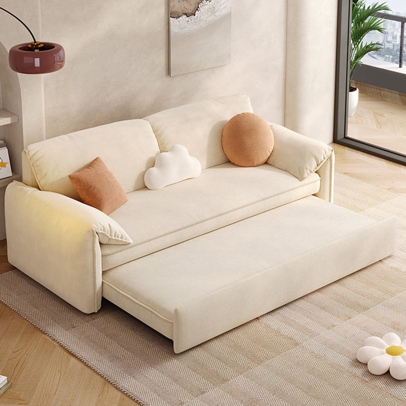 35" Wide Scandinavian Sleeper Sofa Futon Foldable White Sleeper Sofa