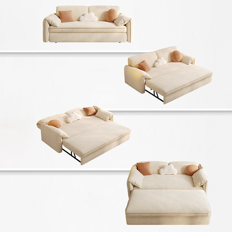 35" Wide Scandinavian Sleeper Sofa Futon Foldable White Sleeper Sofa