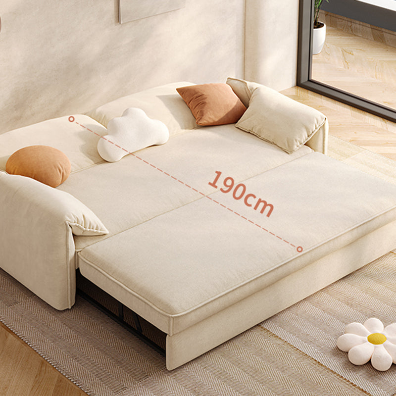 35" Wide Scandinavian Sleeper Sofa Futon Foldable White Sleeper Sofa