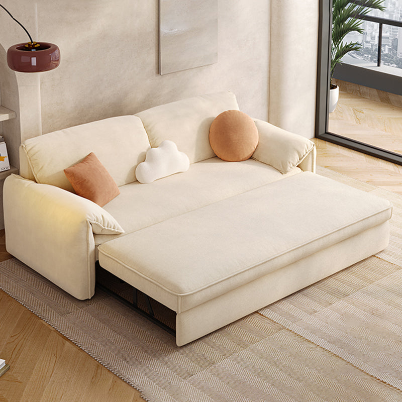 35" Wide Scandinavian Sleeper Sofa Futon Foldable White Sleeper Sofa