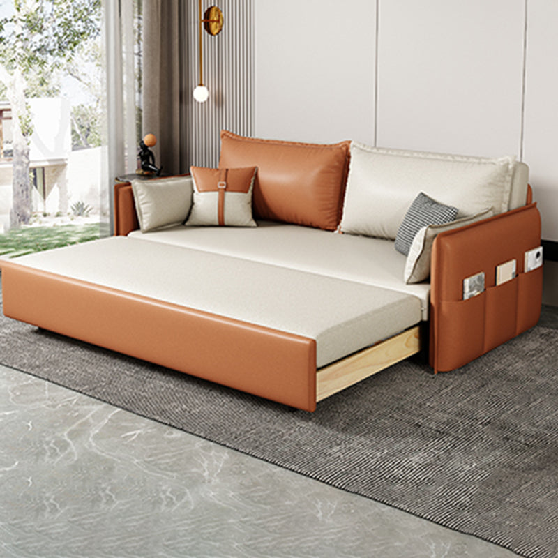 32" Wide Scandinavian Sleeper Sofa Futon Faux Leather Sleeper Sofa