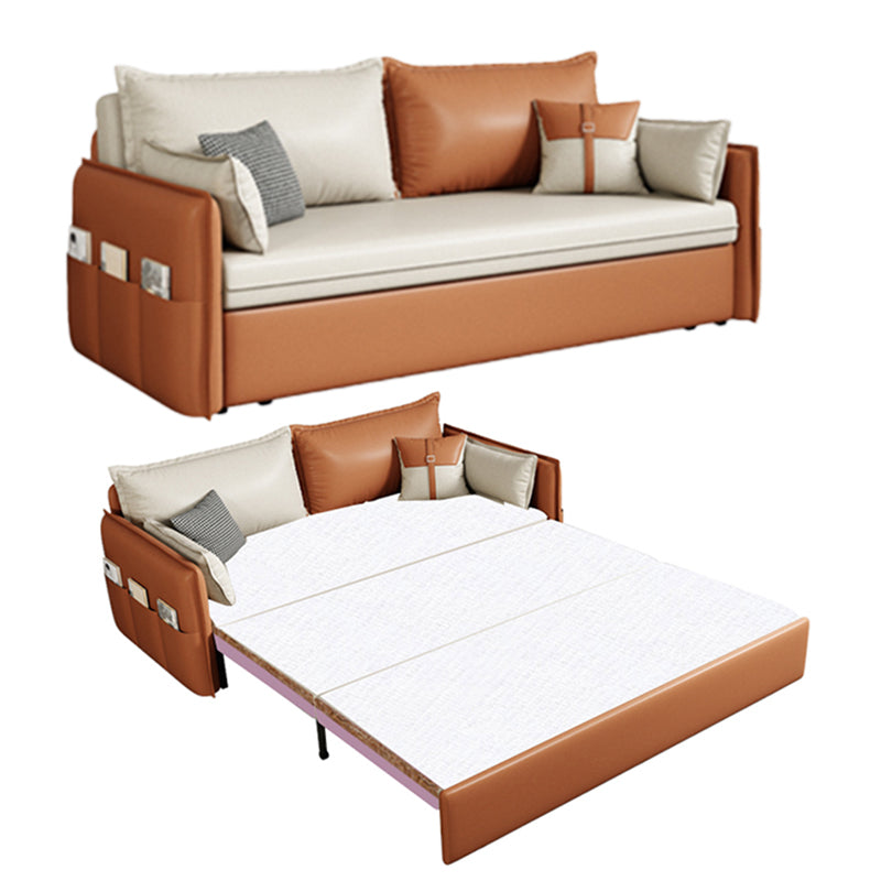 32" Wide Scandinavian Sleeper Sofa Futon Faux Leather Sleeper Sofa