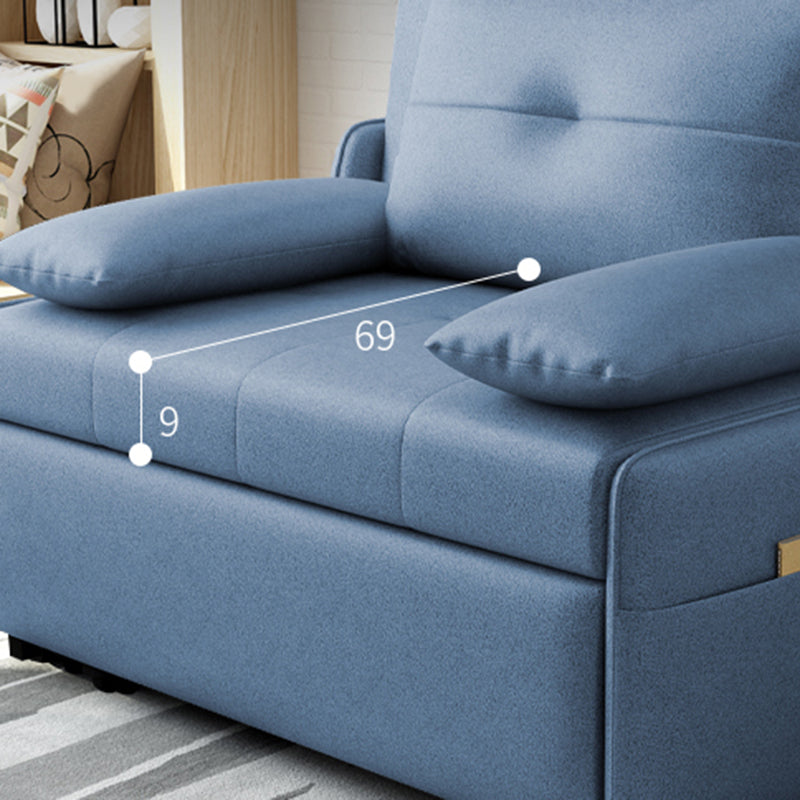 33" Wide Scandinavian Sleeper Sofa Futon Blue Storage Sleeper Sofa