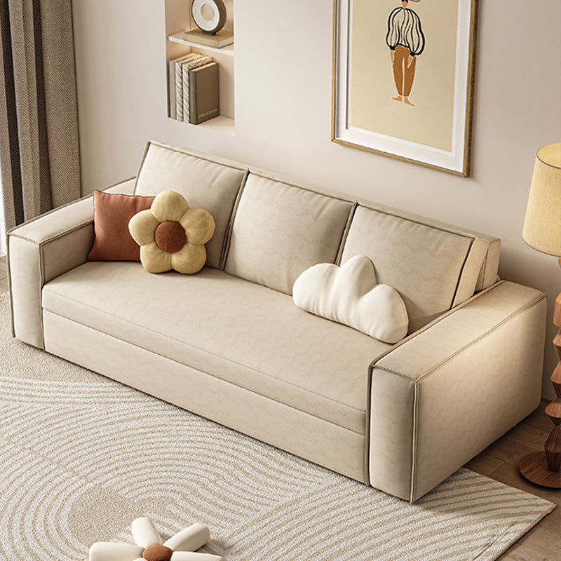 Contemporary Foldable Futon Sleeper White Futon and Mattress