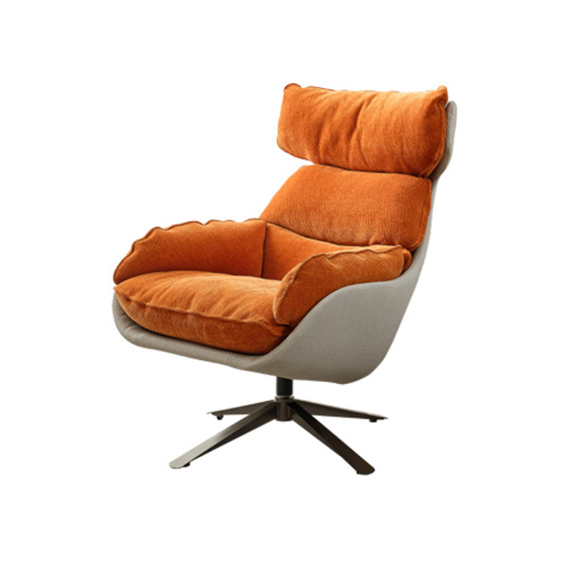 Contemporary Solid Color Arm Chair 4-Star Base Flared Arms Chair