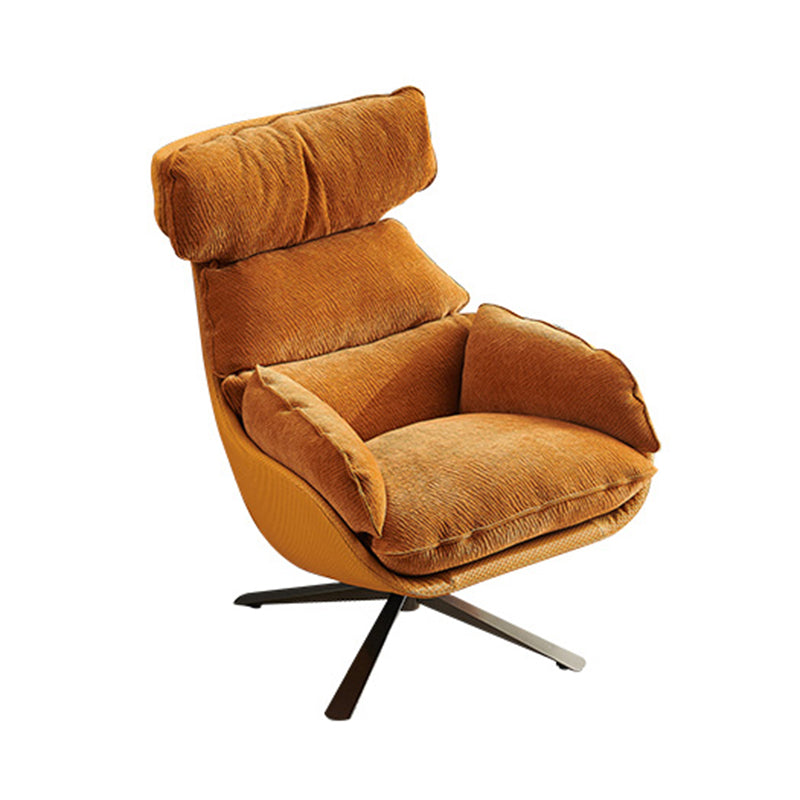 Contemporary Solid Color Arm Chair 4-Star Base Flared Arms Chair