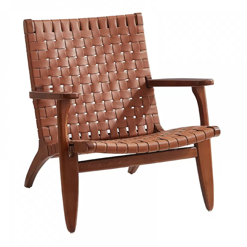 Scandinavian Wood Accent Armchair Solid Wood Frame Accent Armchair