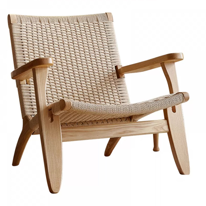 Scandinavian Wood Accent Armchair Solid Wood Frame Accent Armchair