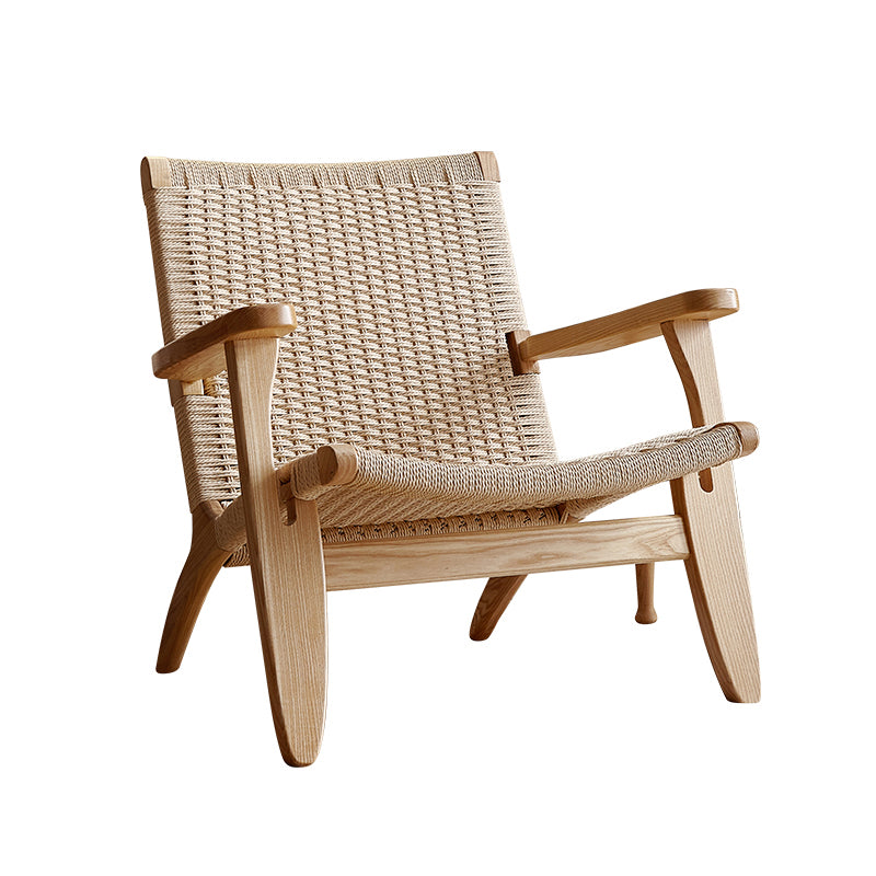 Scandinavian Wood Accent Armchair Solid Wood Frame Accent Armchair