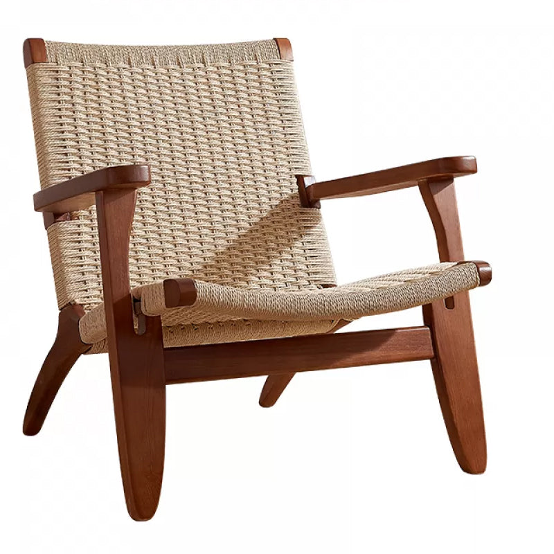 Scandinavian Wood Accent Armchair Solid Wood Frame Accent Armchair