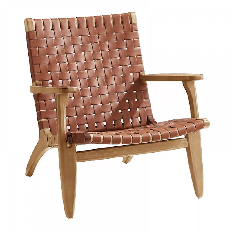 Scandinavian Wood Accent Armchair Solid Wood Frame Accent Armchair