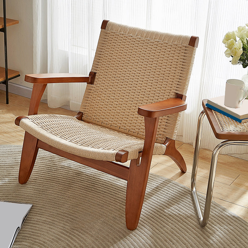 Scandinavian Wood Accent Armchair Solid Wood Frame Accent Armchair