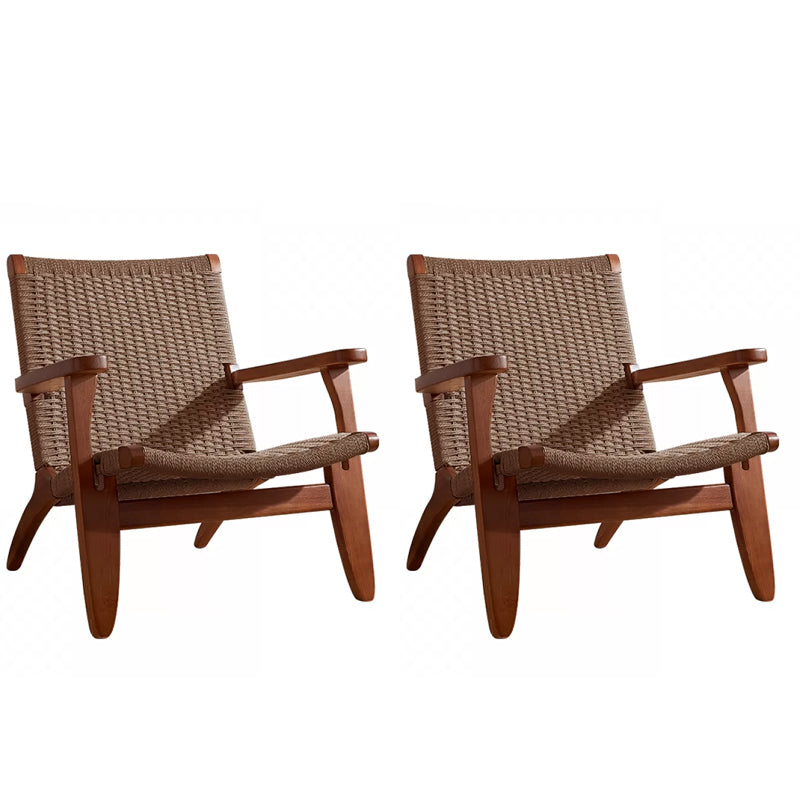 Scandinavian Wood Accent Armchair Solid Wood Frame Accent Armchair