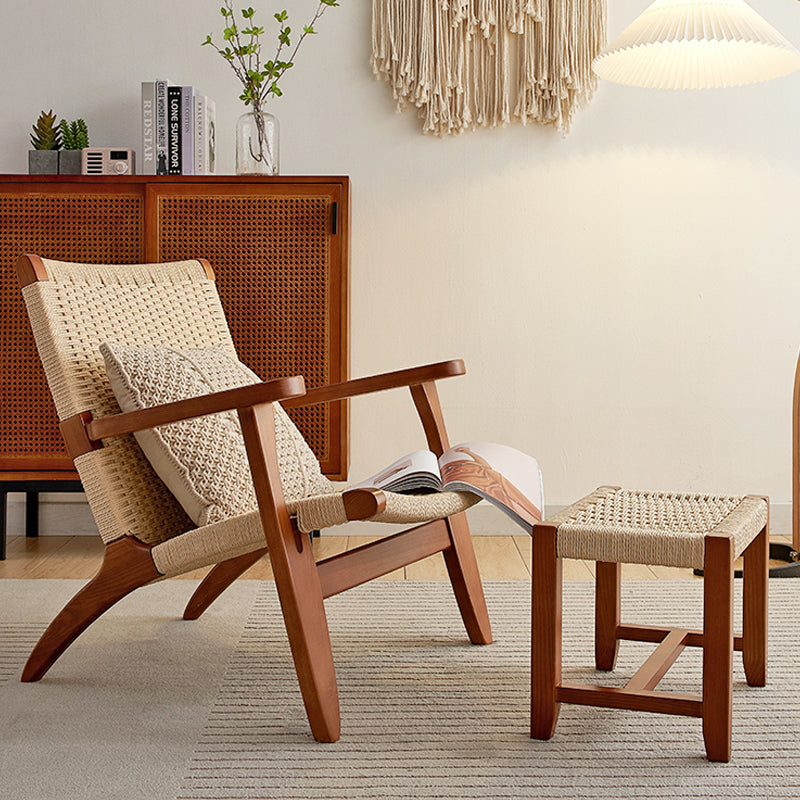 Scandinavian Wood Accent Armchair Solid Wood Frame Accent Armchair