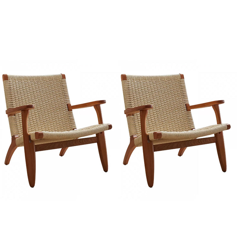 Scandinavian Wood Accent Armchair Solid Wood Frame Accent Armchair