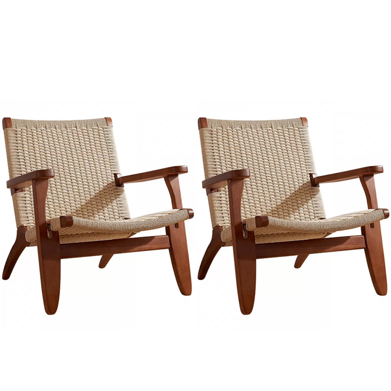 Scandinavian Wood Accent Armchair Solid Wood Frame Accent Armchair