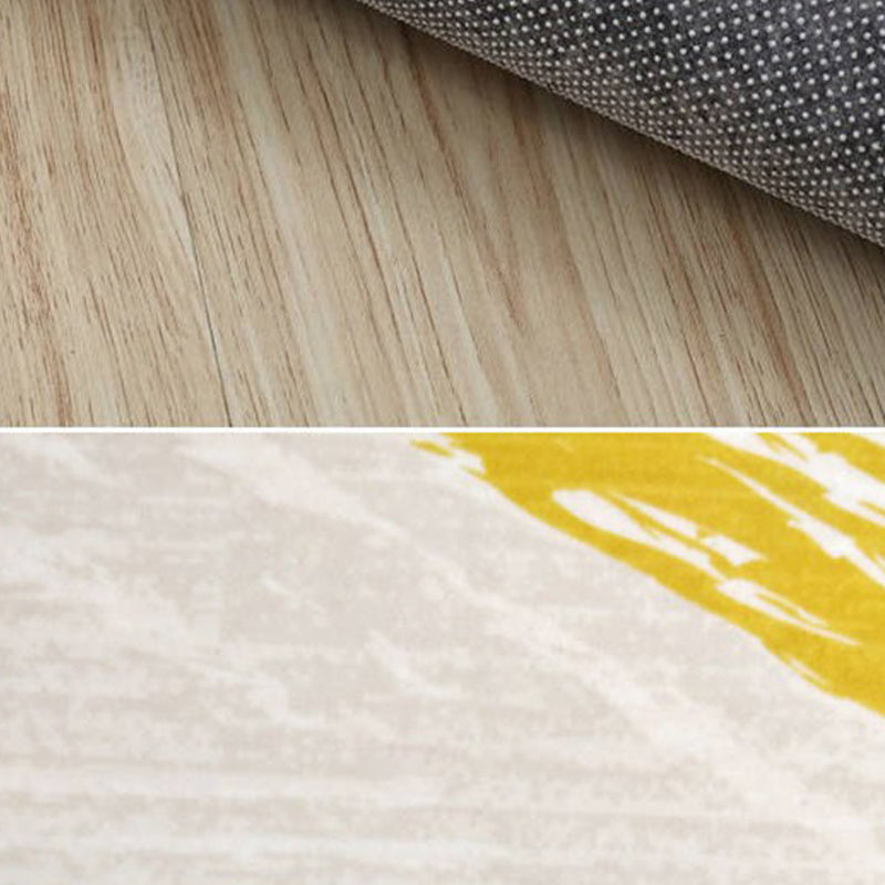 Black Modern Carpet Geometry Polyester Carpet Washable Carpet for Drawing Room