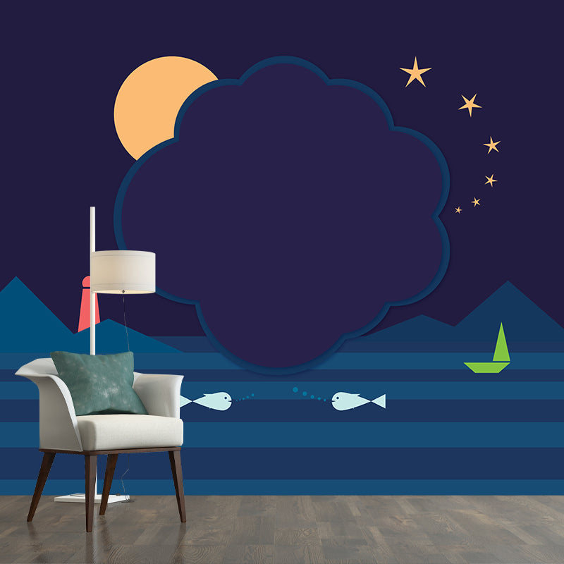 Landscape Illustration Mural Wallpaper Environment Friendly Bedroom Wall Mural