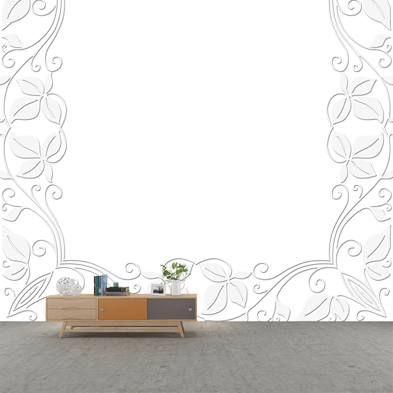 Illustration Stain Resistant Mural Plant Decorative Living Room Wall Mural