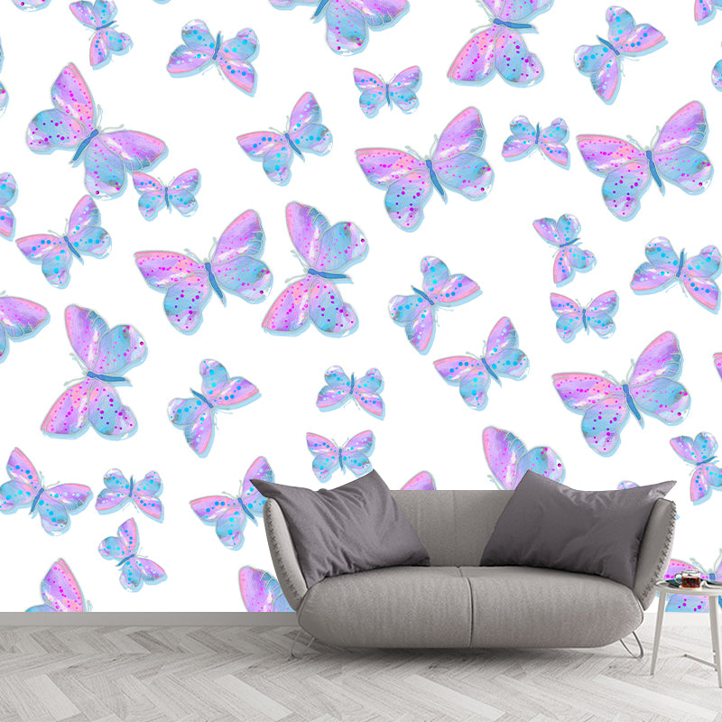 Environment Friendly Mural Wallpaper Butterfly Illustration Bedroom Wall Mural