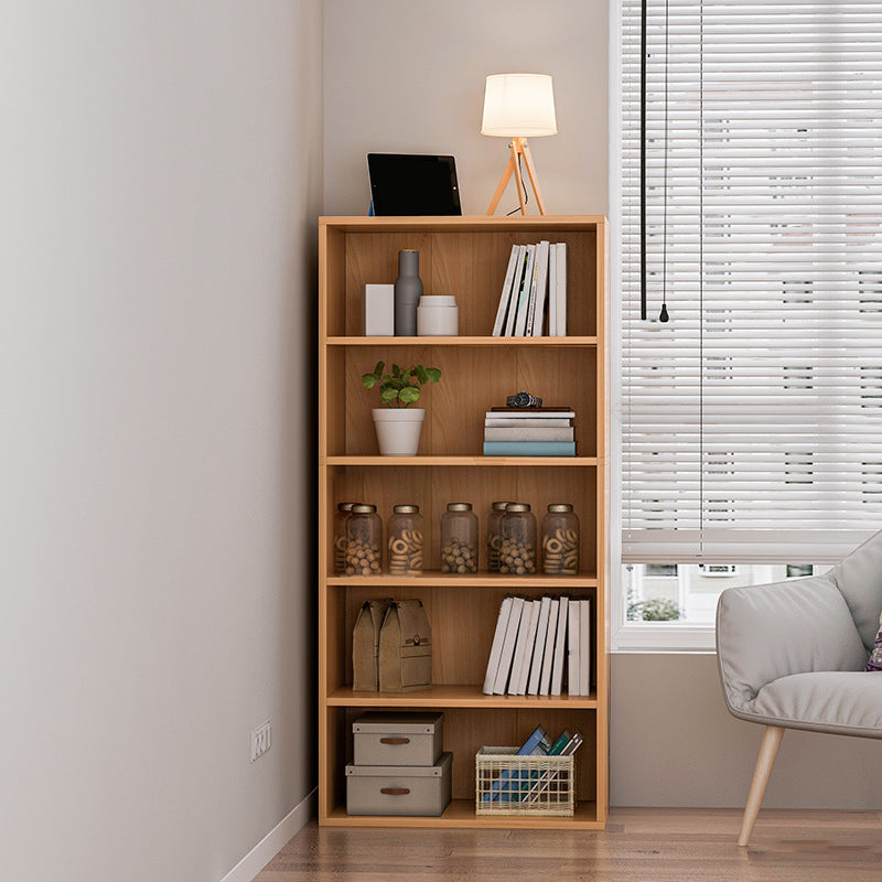 Engineered Wood Bookcase Standard Contemporary Closed Back Bookshelf