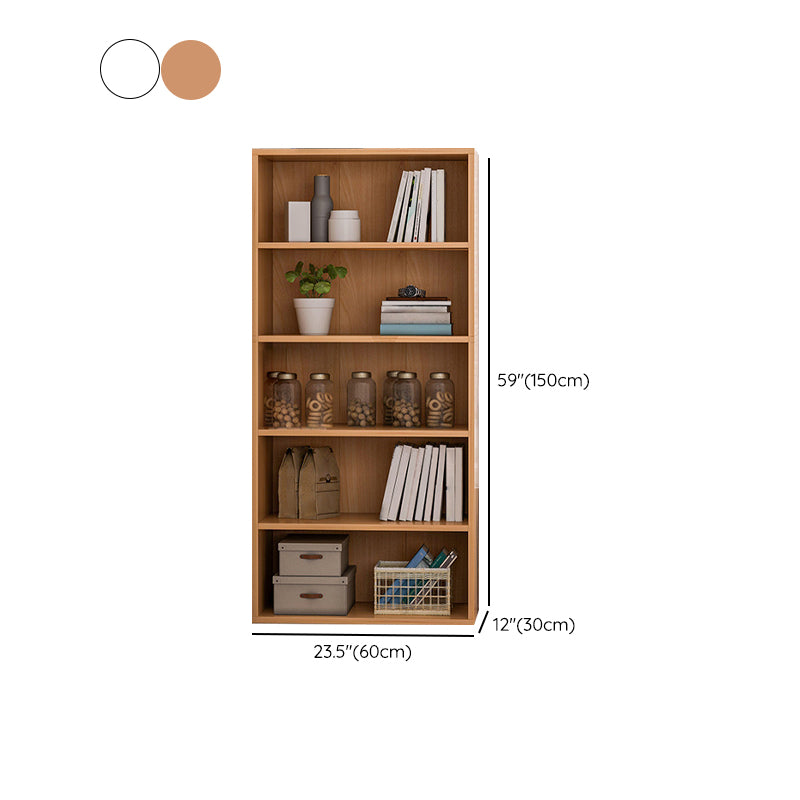 Engineered Wood Bookcase Standard Contemporary Closed Back Bookshelf